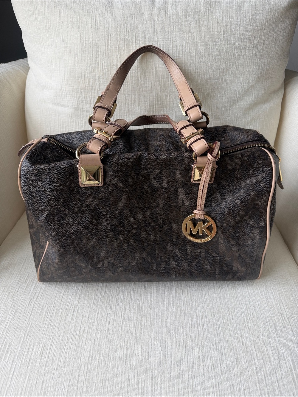 Michael Kors Dark Brown Monogram Satchel